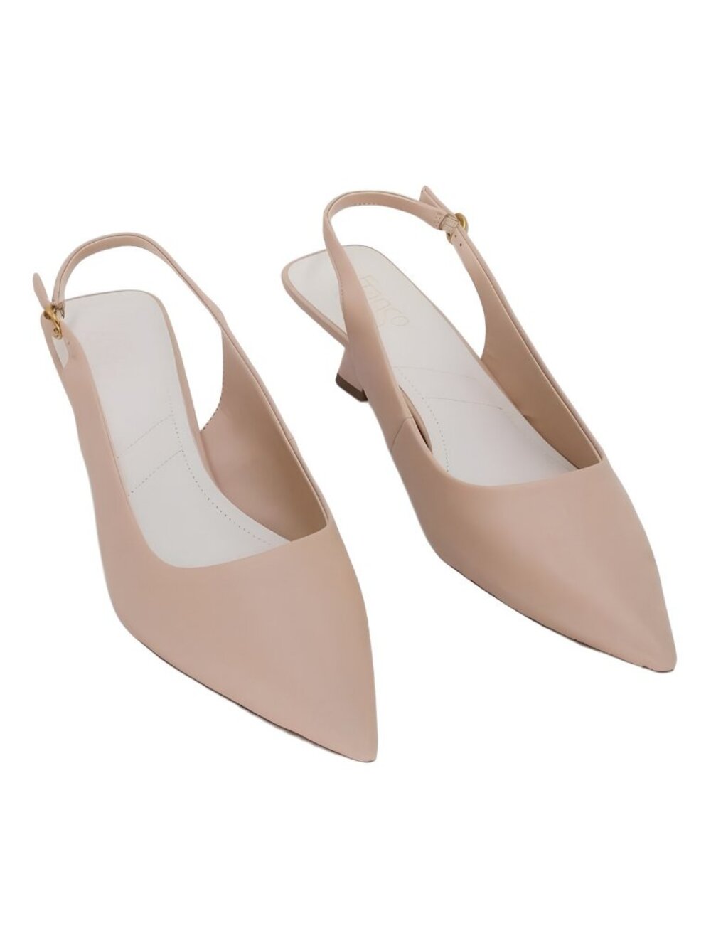 Franco Sarto Jaden Pointed Toe Slingback Kitten Heel Nude Beige US 11M EU 42